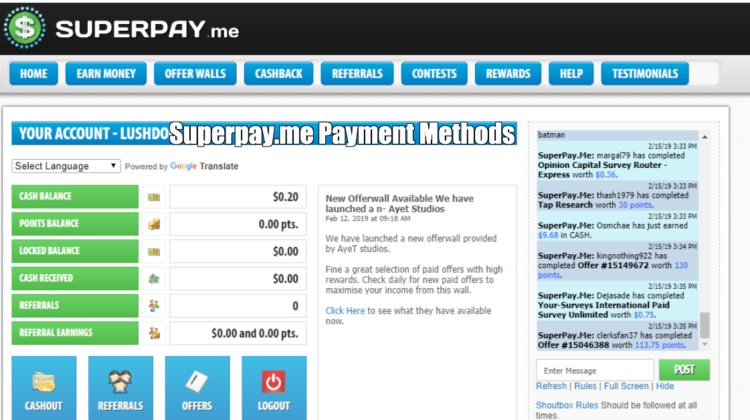 Superpay.me Payment Methods